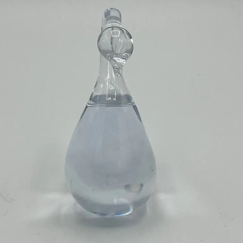 Vintage MCM Konst Glashyttan Urshult Clear Glass Swan Figurine Paperweight